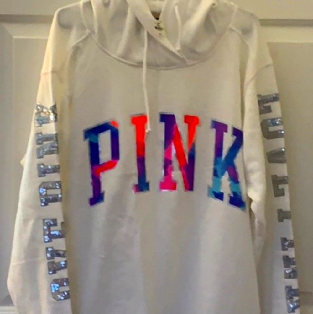 ISO*VS PINK WATERCOLOR BLING HOODIE